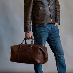 Coronado No.105 Bison Leather Duffle Bag - Walnut - Dudes Boutique