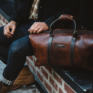 Coronado No.105 Bison Leather Duffle Bag - Walnut - Dudes Boutique