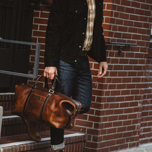 Coronado No.105 Bison Leather Duffle Bag - Walnut - Dudes Boutique