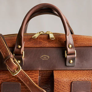 Coronado No. 200 CEO Bison Leather Briefcase - Walnut - Dudes Boutique