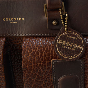 Coronado No. 200 CEO Bison Leather Briefcase - Walnut - Dudes Boutique