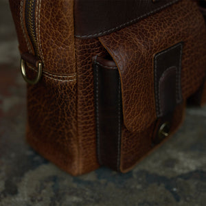 Coronado No. 200 CEO Bison Leather Briefcase - Walnut - Dudes Boutique