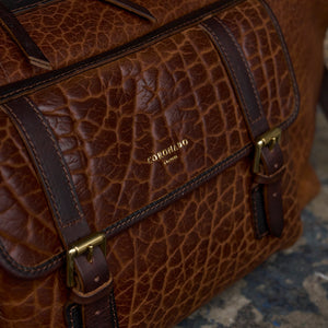Coronado No.207 CEO Bison Leather Duffle Bag - Walnut - Dudes Boutique