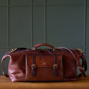 Coronado No.207 CEO Bison Leather Duffle Bag - Walnut - Dudes Boutique