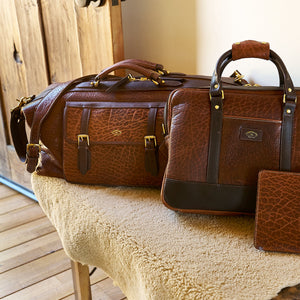Coronado No.207 CEO Bison Leather Duffle Bag - Walnut - Dudes Boutique
