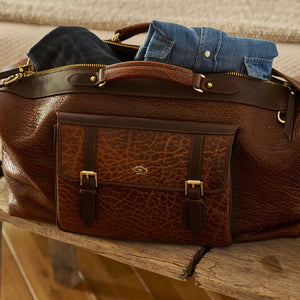 Coronado No.207 CEO Bison Leather Duffle Bag - Walnut - Dudes Boutique