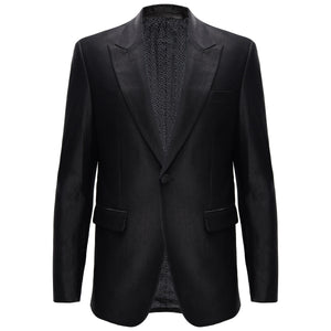 Men’s Elegant Black Textured Blazer BLACK - Dudes Boutique