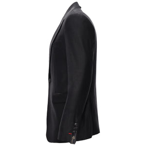 Men’s Elegant Black Textured Blazer BLACK - Dudes Boutique