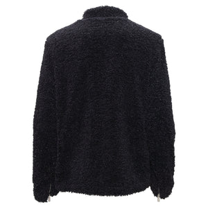 Teddy Luxe Fleece Zip-Up Jacket BLACK - Dudes Boutique