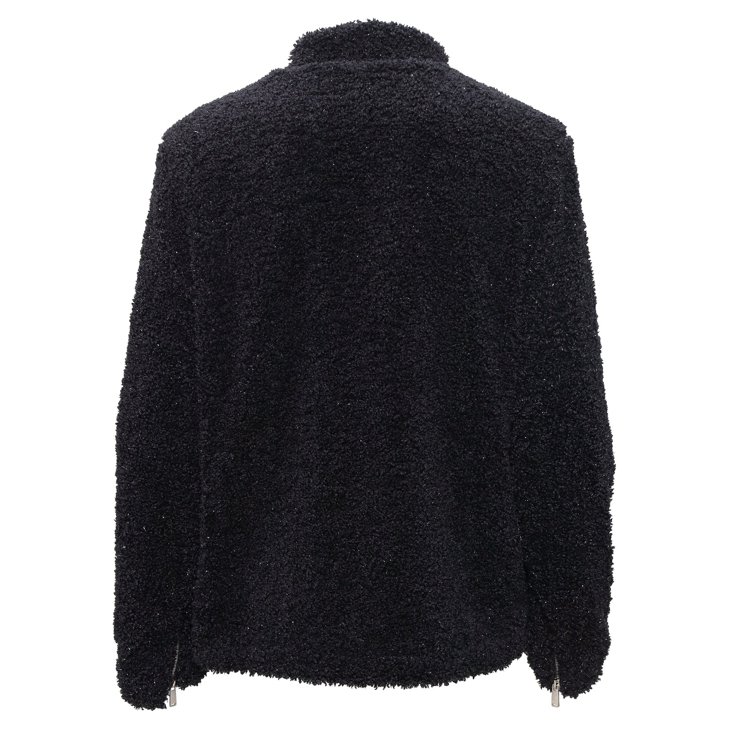 Teddy Luxe Fleece Zip-Up Jacket BLACK