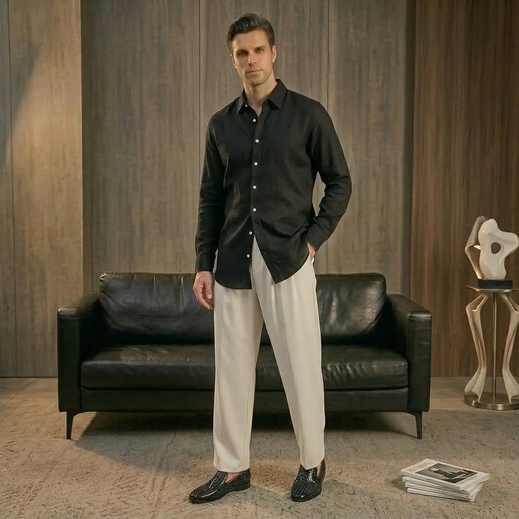 Capri Linen Shirt BLACK