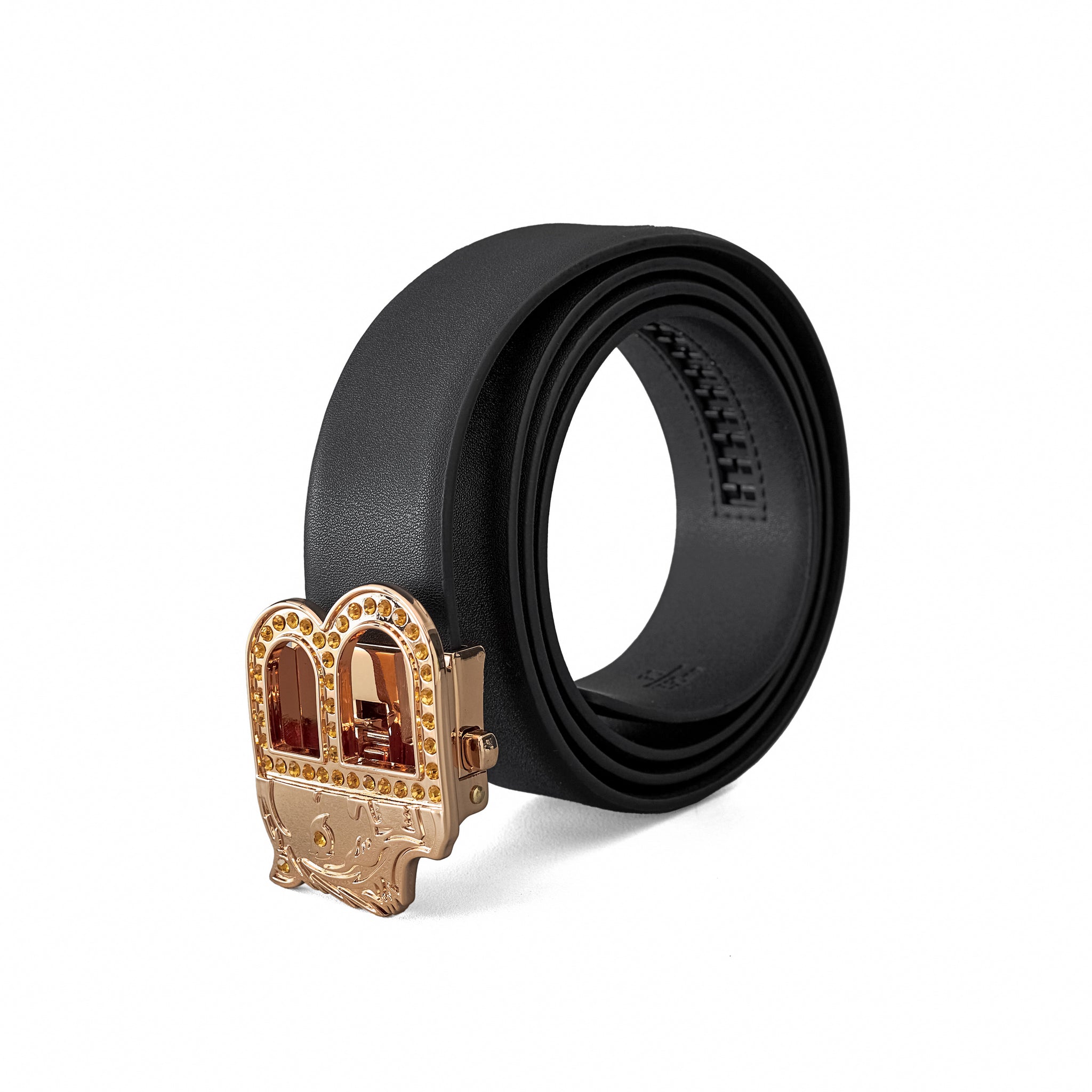 Smooth Leather Auto Buckle Belt ā Gold Edition GOLD/BLACK