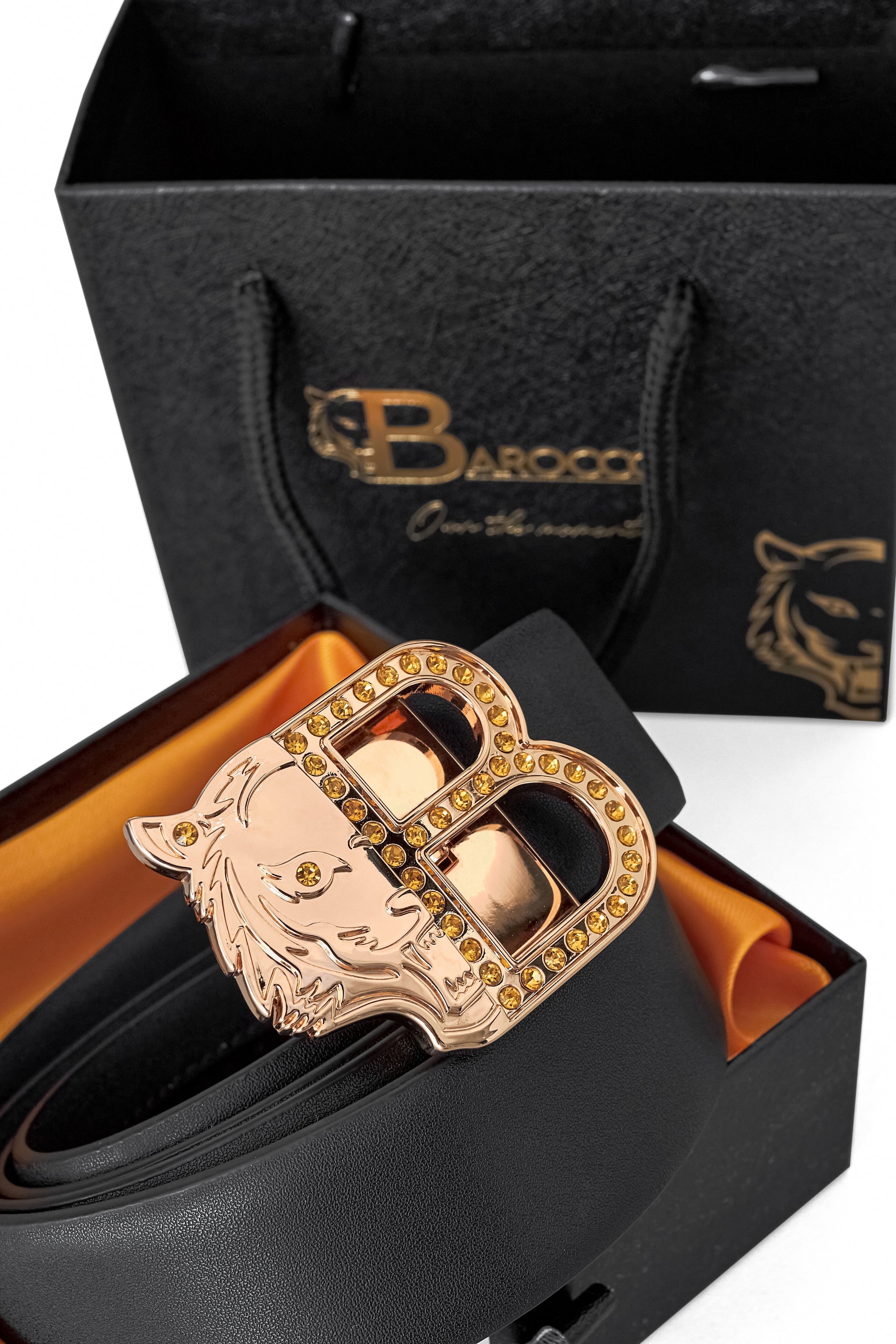 Smooth Leather Auto Buckle Belt ā Gold Edition GOLD/BLACK