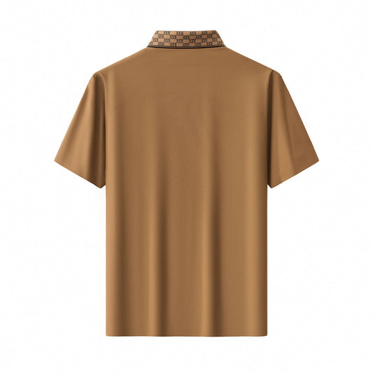 Monogram Trim Performance Polo - El baron KHAKI