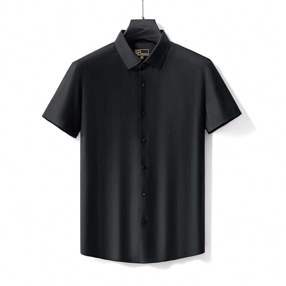 Stitchless Stretch Poplin SS Shirt BLACK