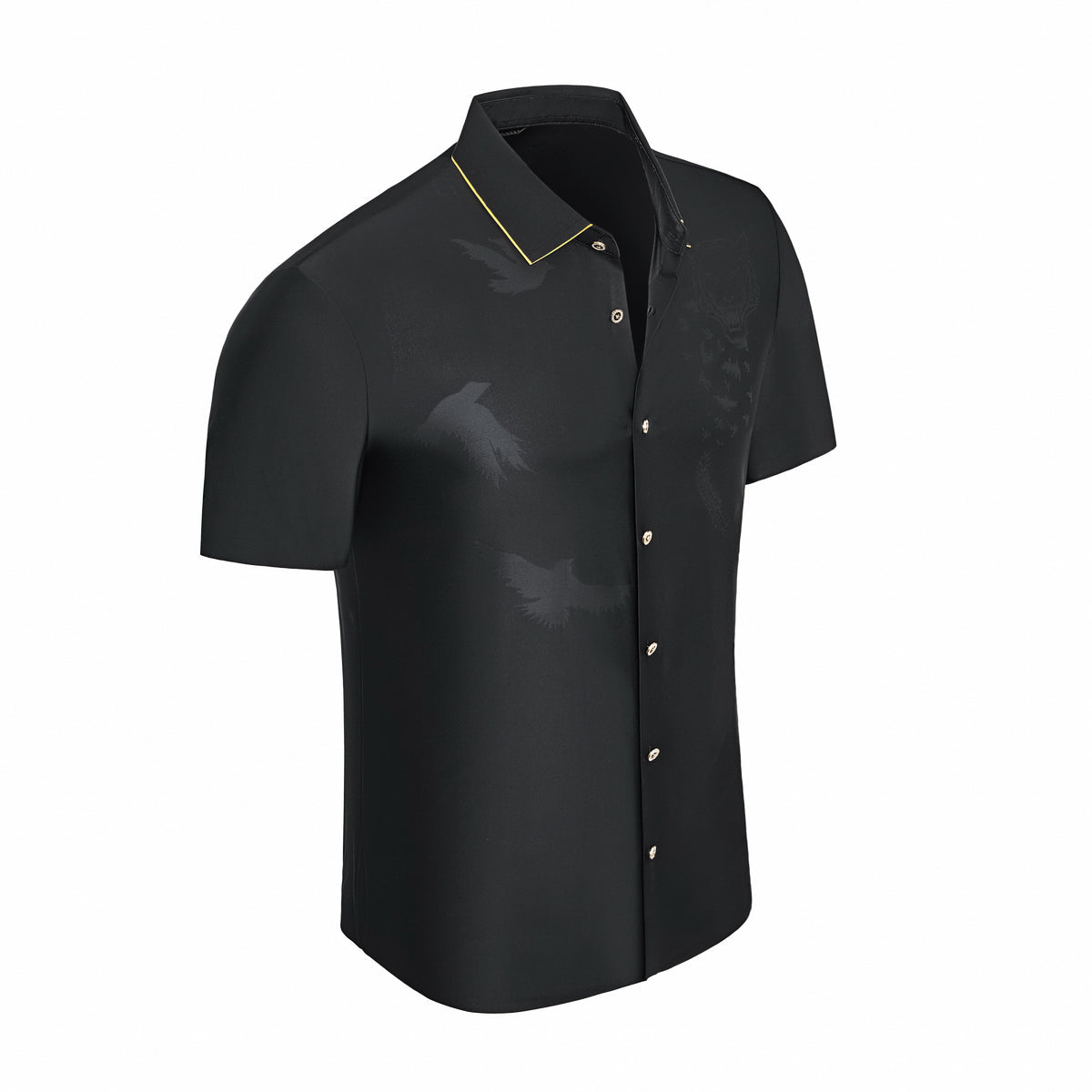 Shadow Beast Jacquard SS Shirt BLACK/GOLD