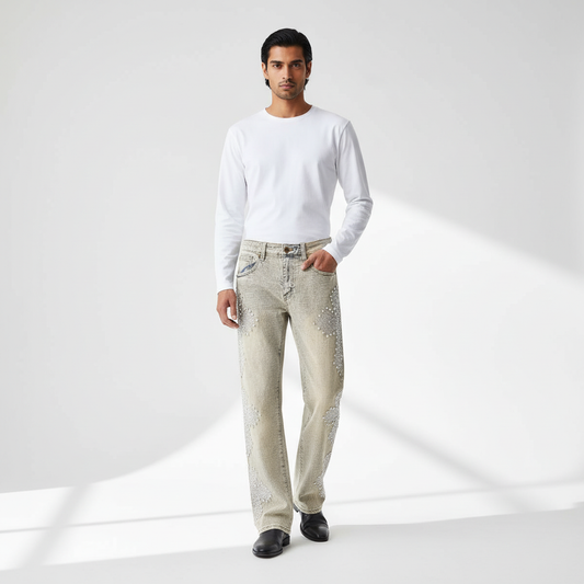 Sanctum Cross Denim Pant – Century Penthouse TAN