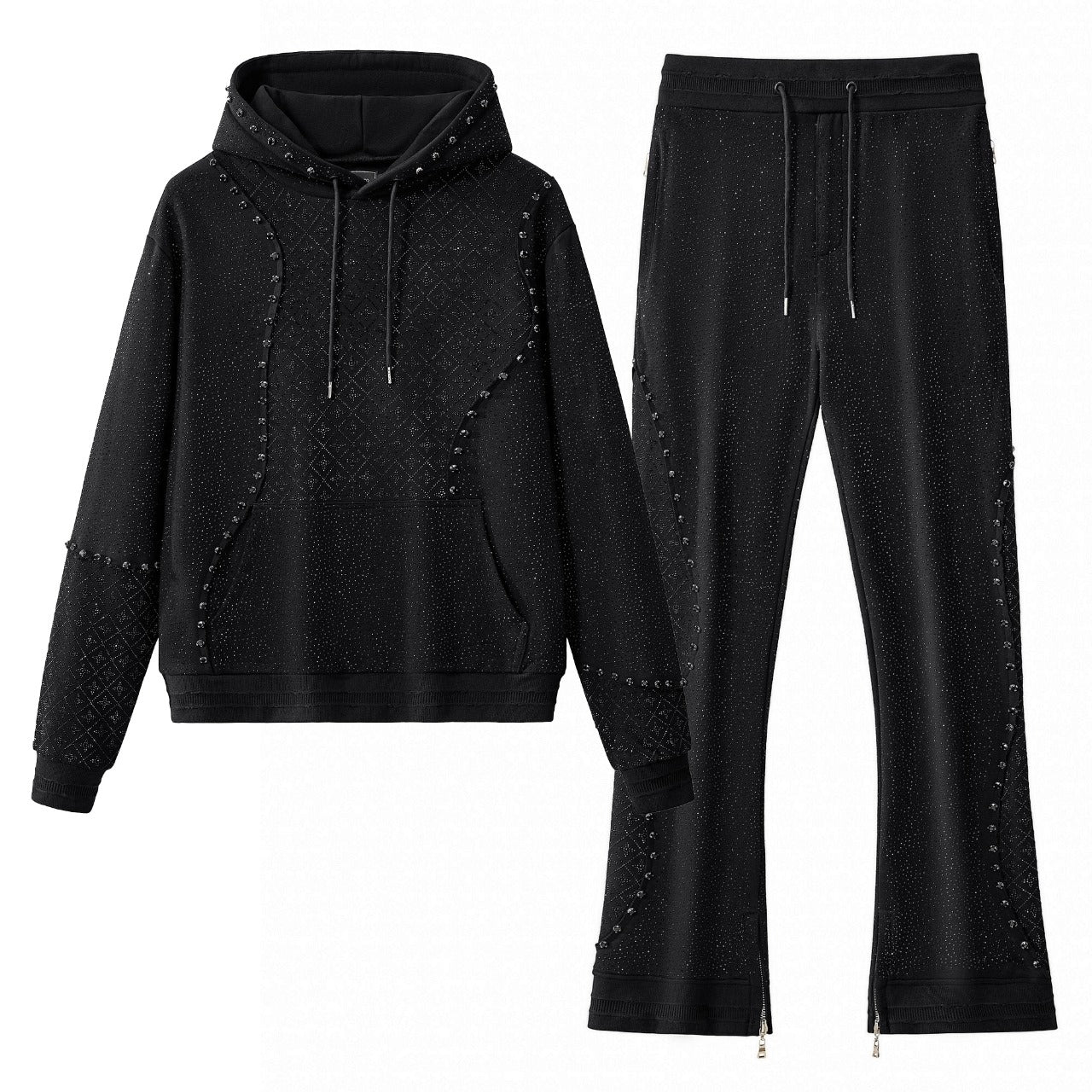 Midnight Matrix Studded Sweatsuit BLACK