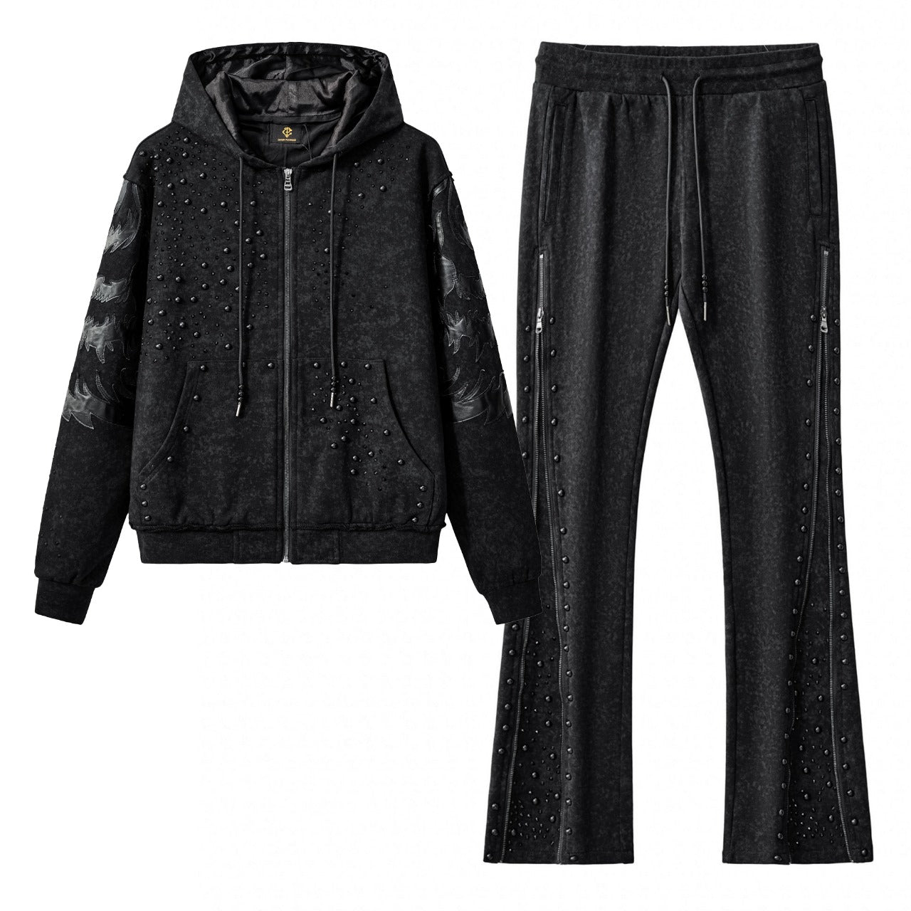 Midnight Roar sweatsuit BLACK - CENTURY PENTHOUSE