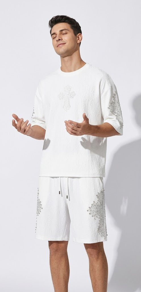 Sanctum Cross Short Set β Century Penthouse WHITE/SILVER
