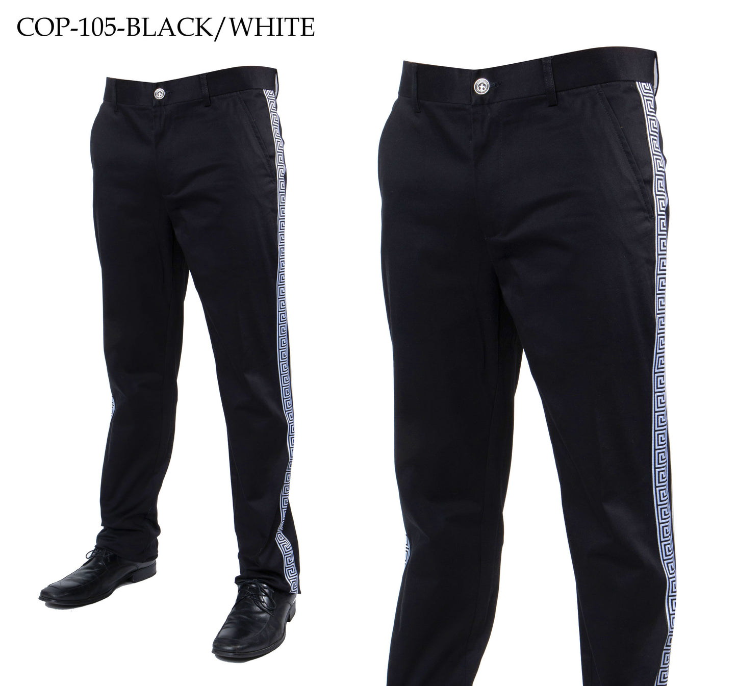 Prestige COP-105 Black/White Greek Key Pants