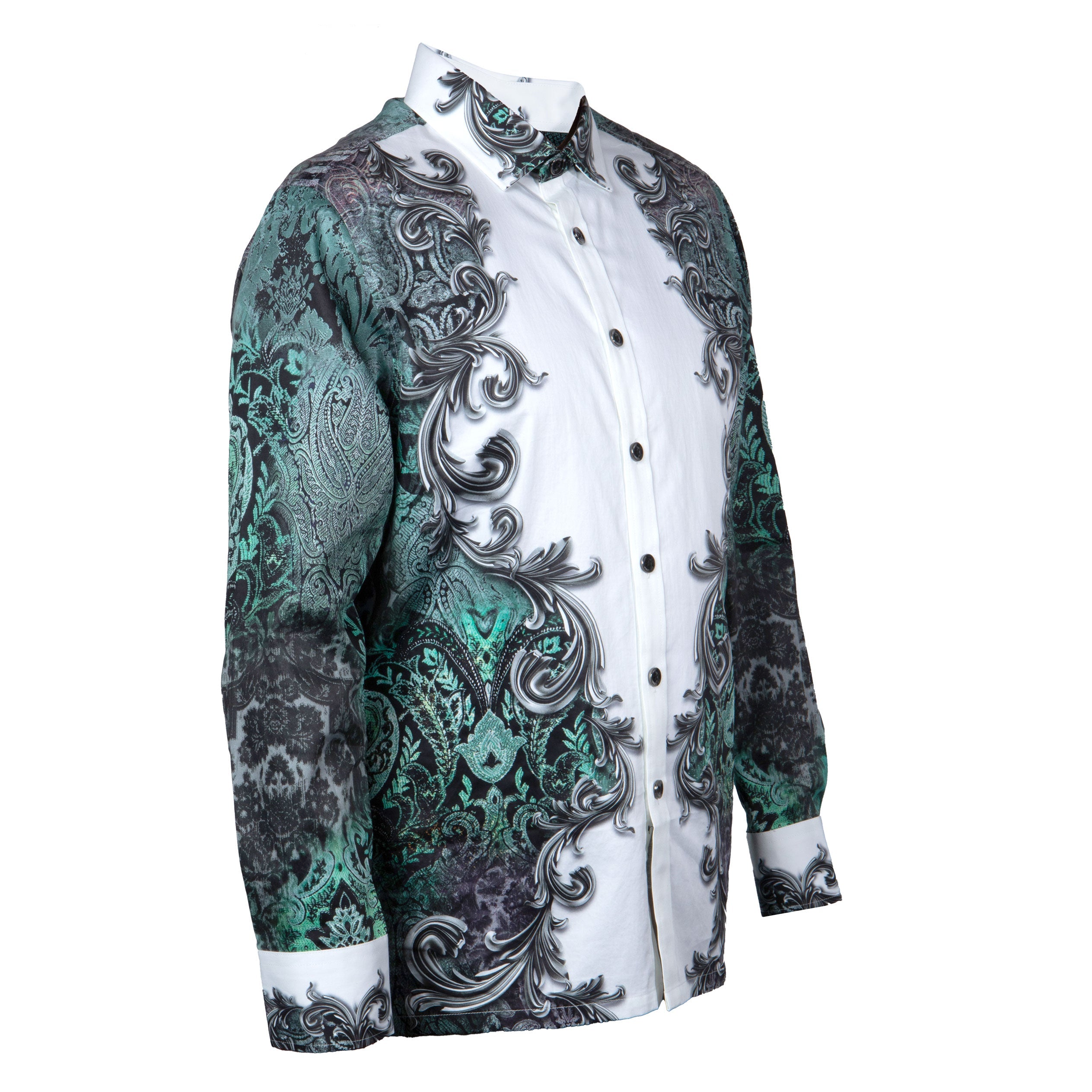Prestige Emerald Baroque Charcoal & White Shirt