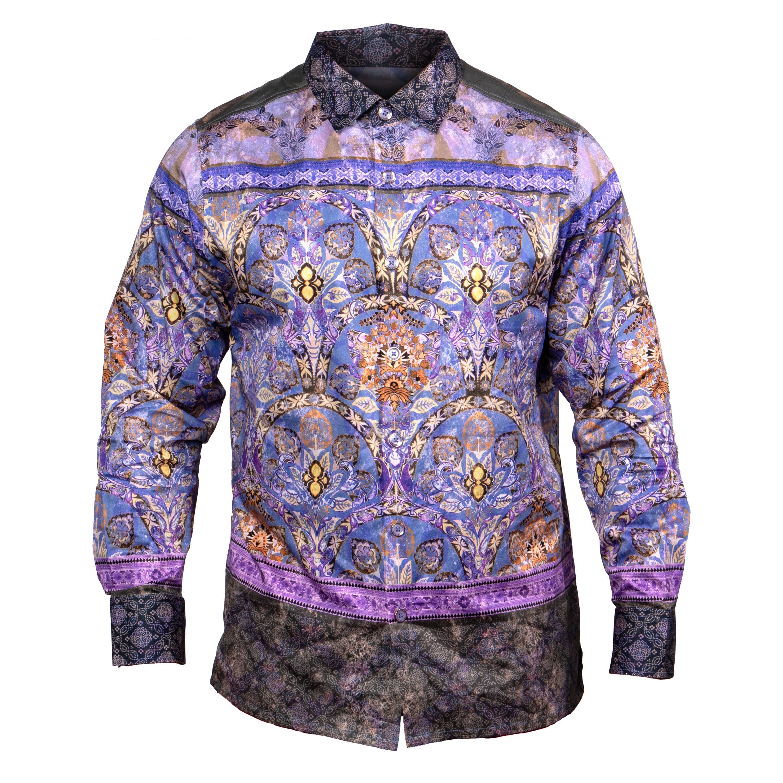Prestige Lilac Ornamental Motif Button Up Shirt