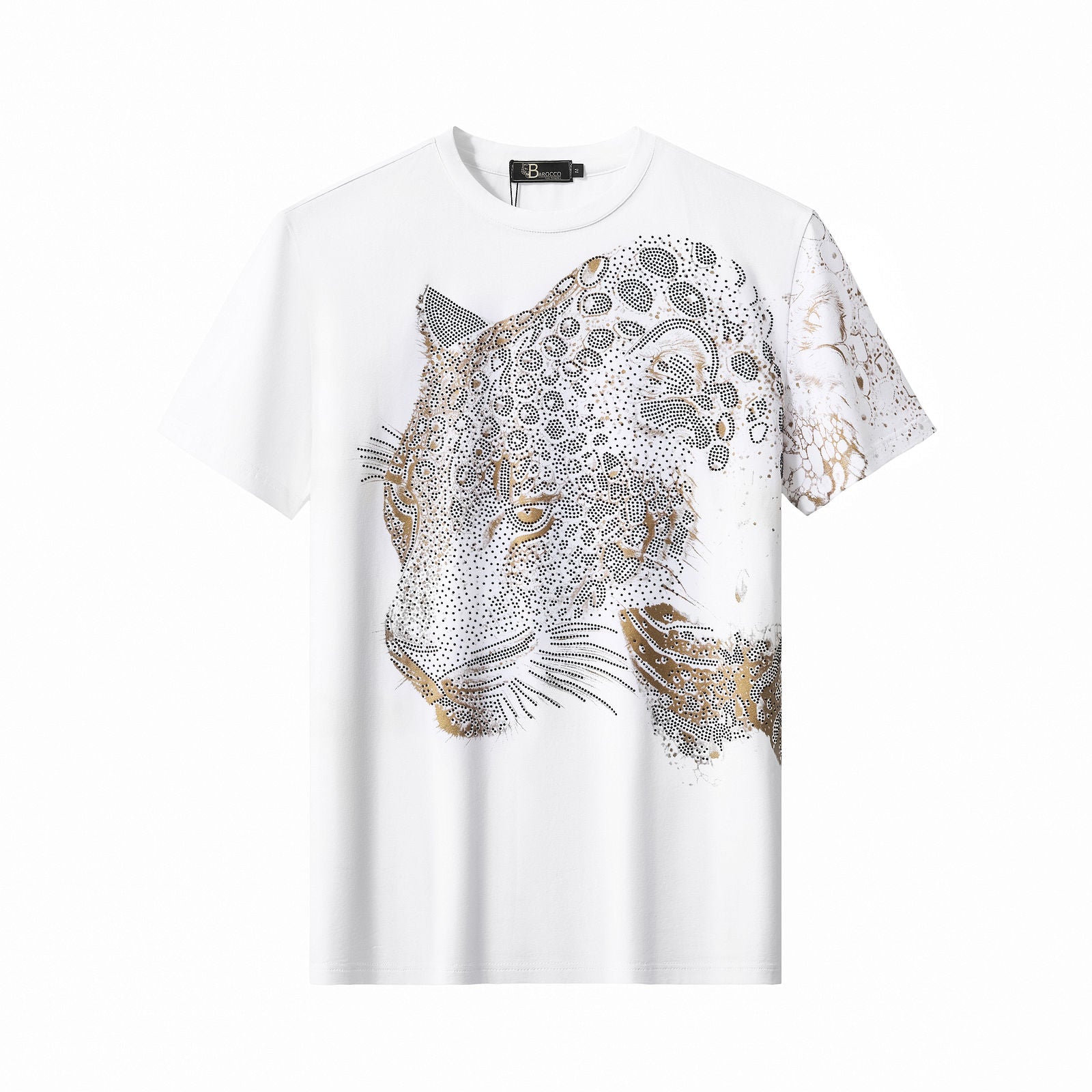 【schott】Leopard S/S shirt Imperial Leopard Crystal SS Shirt WHITE – Dudes Boutique