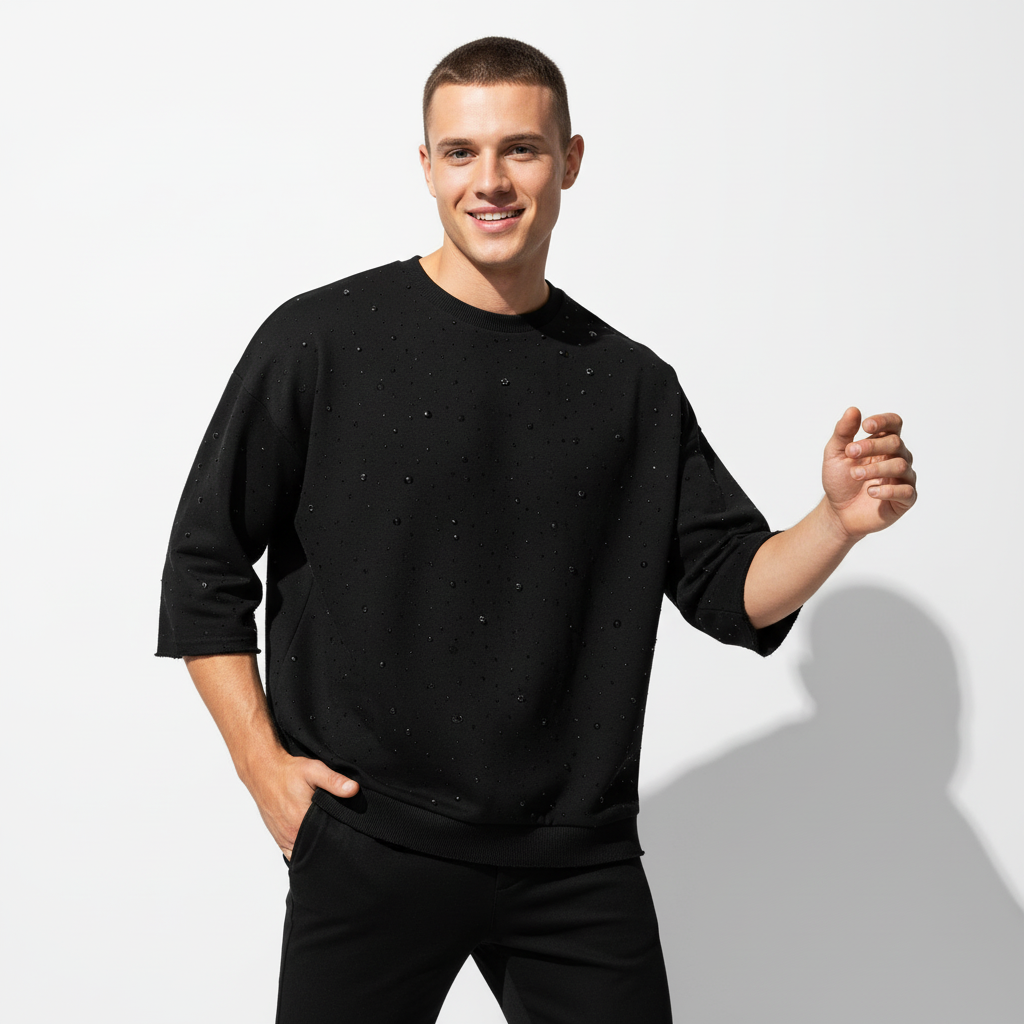 Stellar Scatter Sweatshirt – Century Penthouse BLACK/BLACK