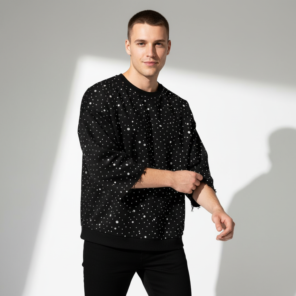 Stellar Scatter Sweatshirt – Century Penthouse BLACK/SILVER