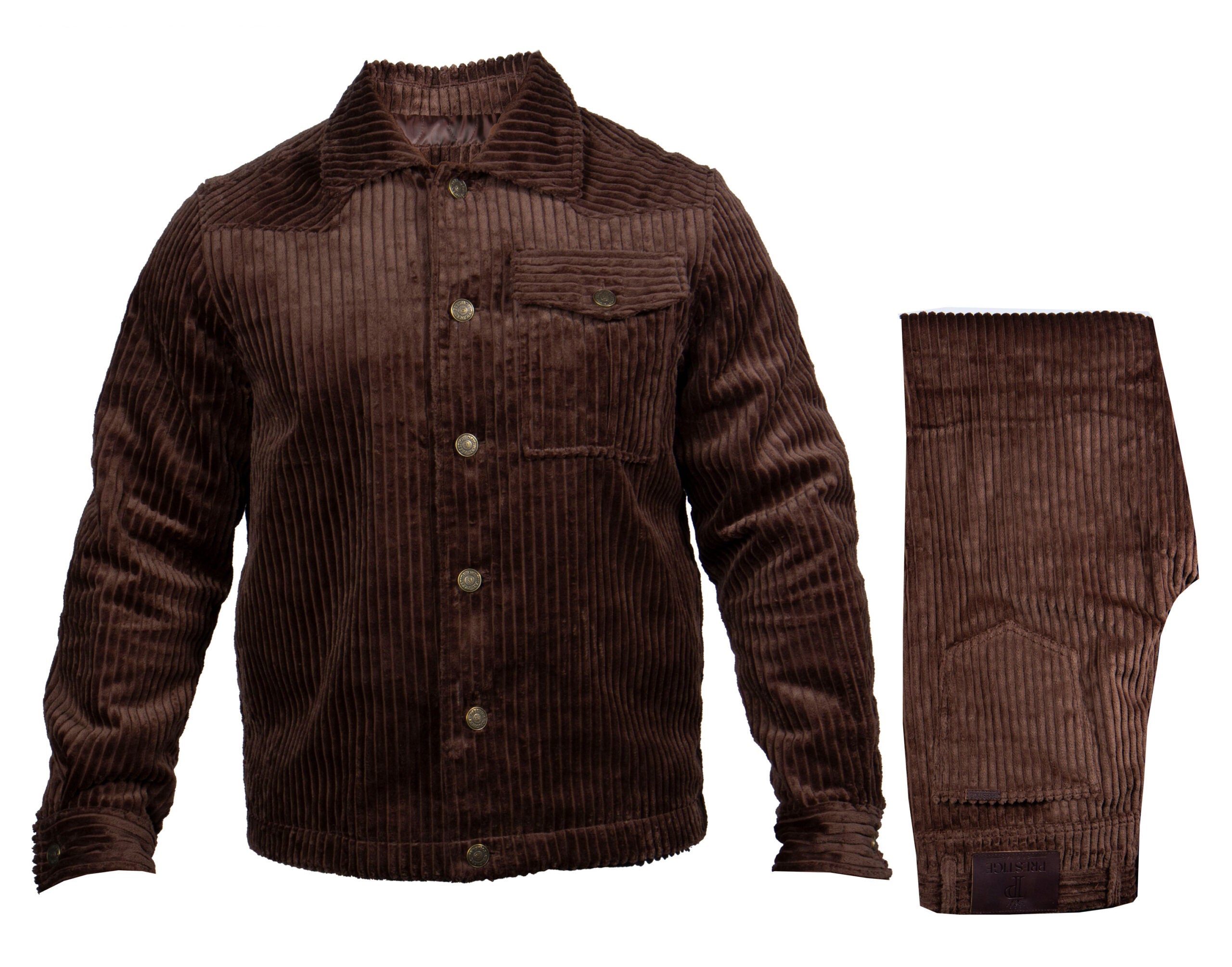 Prestige Brown Corduroy Jacket and Pants Set