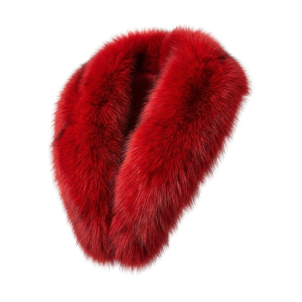 Kashani Red Full Skin Fur Collar