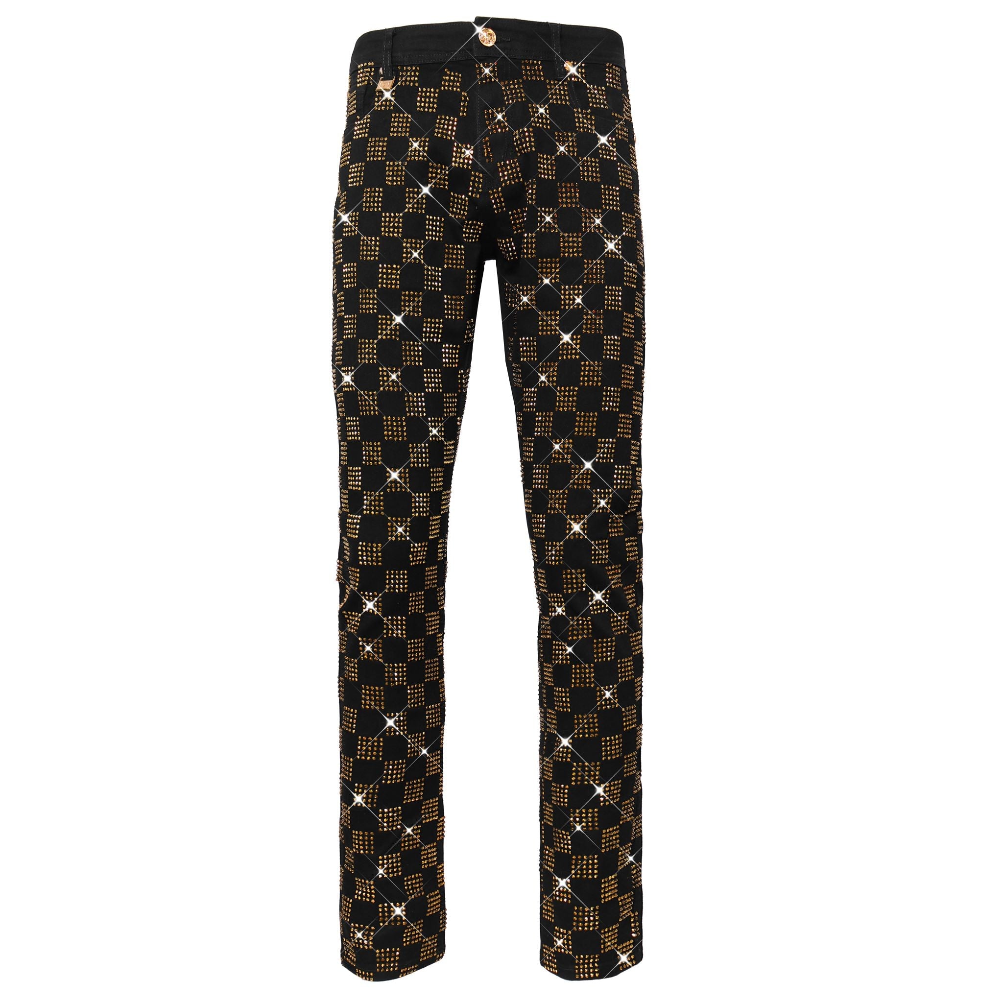 Dazzle Check Denim Pant BLACK/GOLD