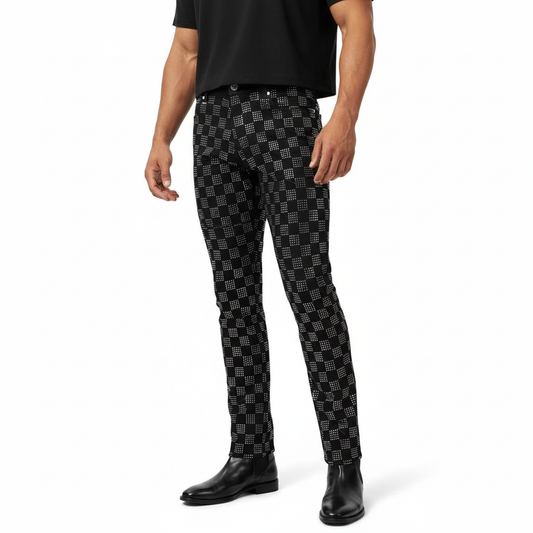 Dazzle Check Denim Pant BLACK/SILVER