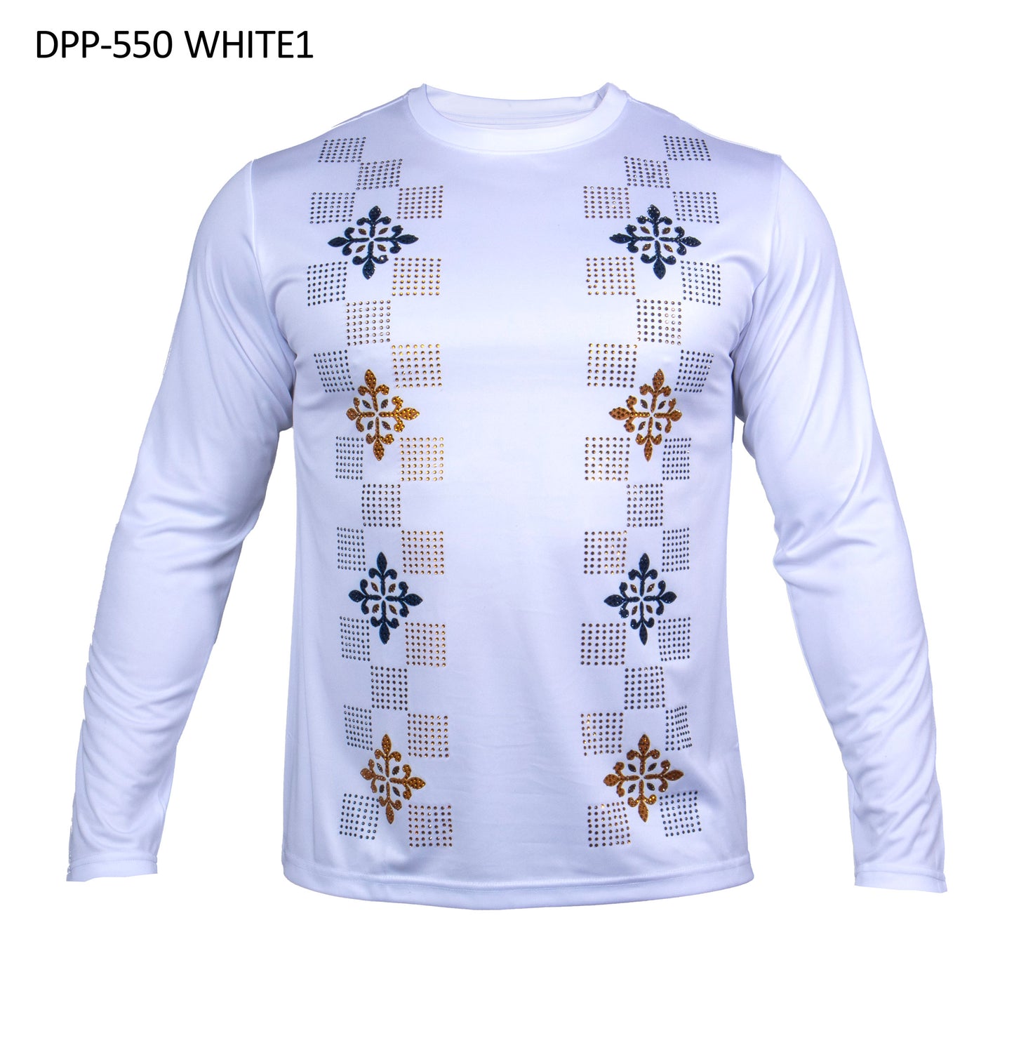 Prestige DPP-550 White1 Crystal Long Sleeve Shirt