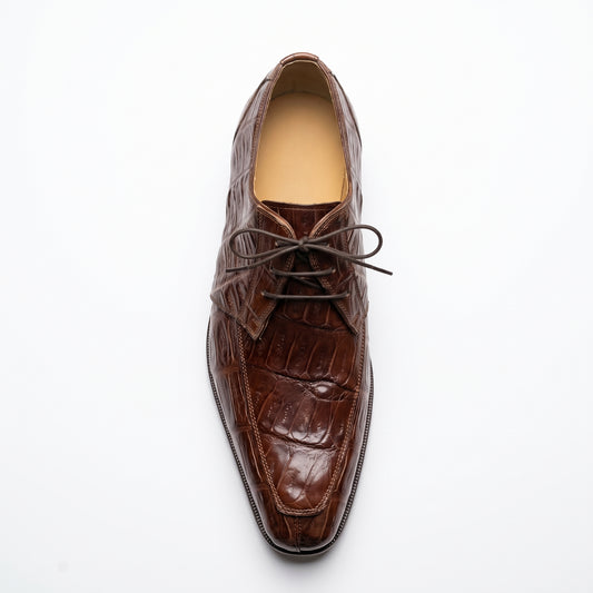 Mauri 1000/3 Chocolate Brown Baby Crocodile Dress Shoes