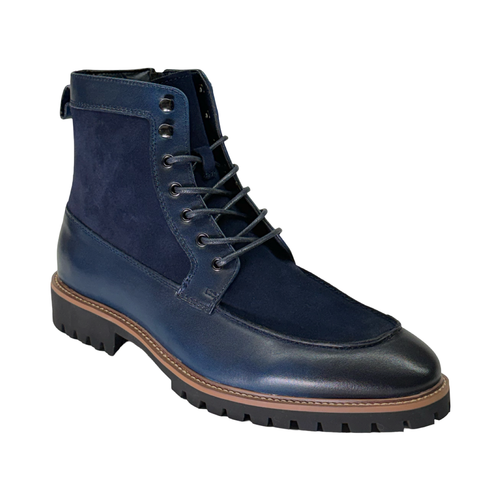 La Milano Hearth Navy Leather / Suede Boot