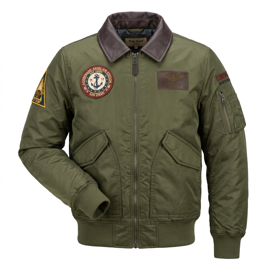 Top Gun Nas Coronado Bomber Jacket - Olive