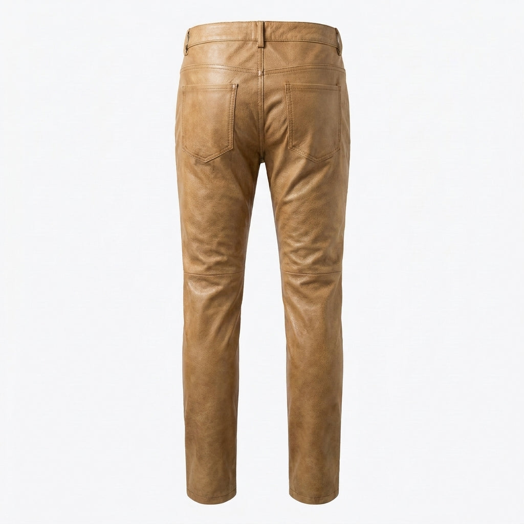 LCR Men's LC-PL10 Stone PU Leather Pants
