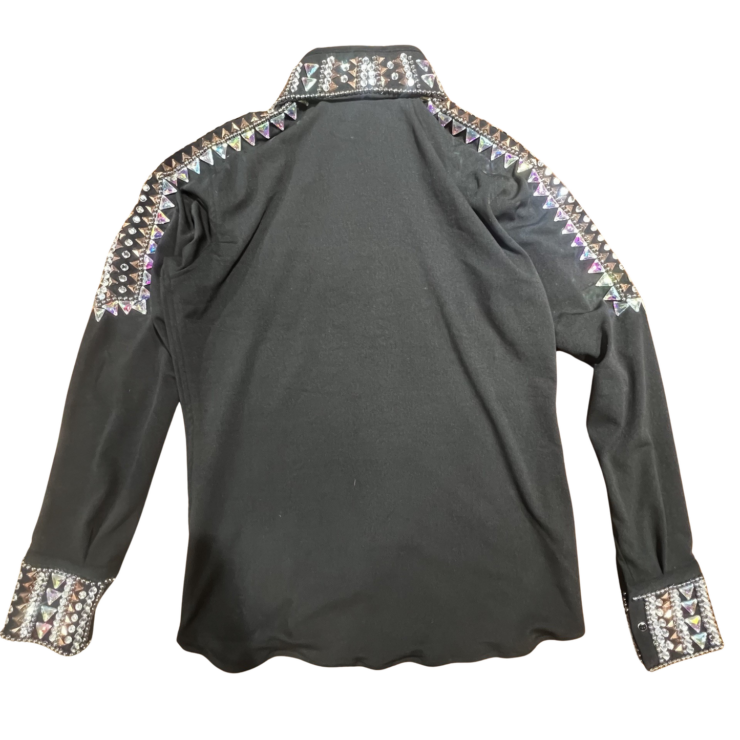 Kashani Black Royal Hyper Crystal Button-Up Zip Shirt - Dudes Boutique