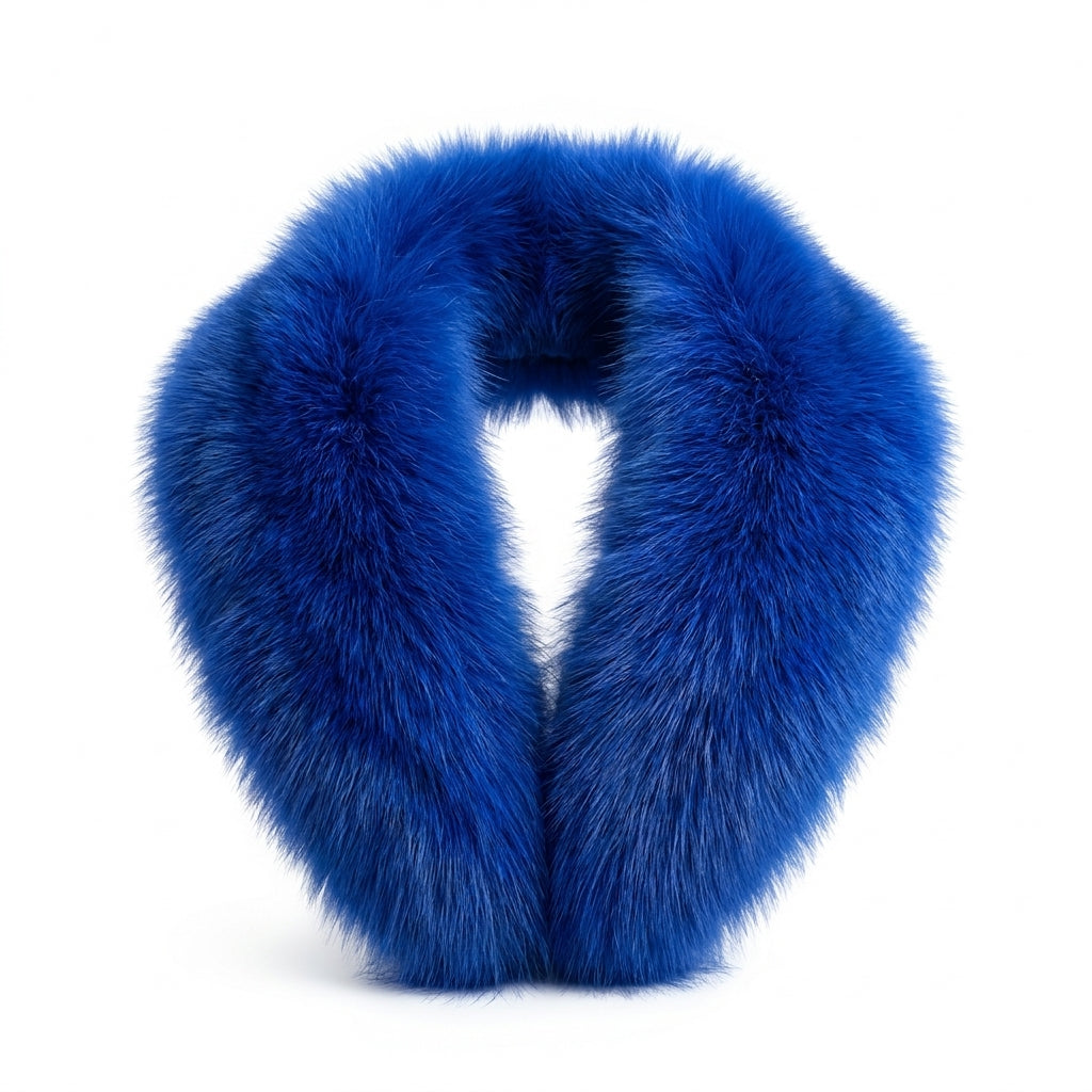 Kashani Royal Blue Full Skin Fur Collar