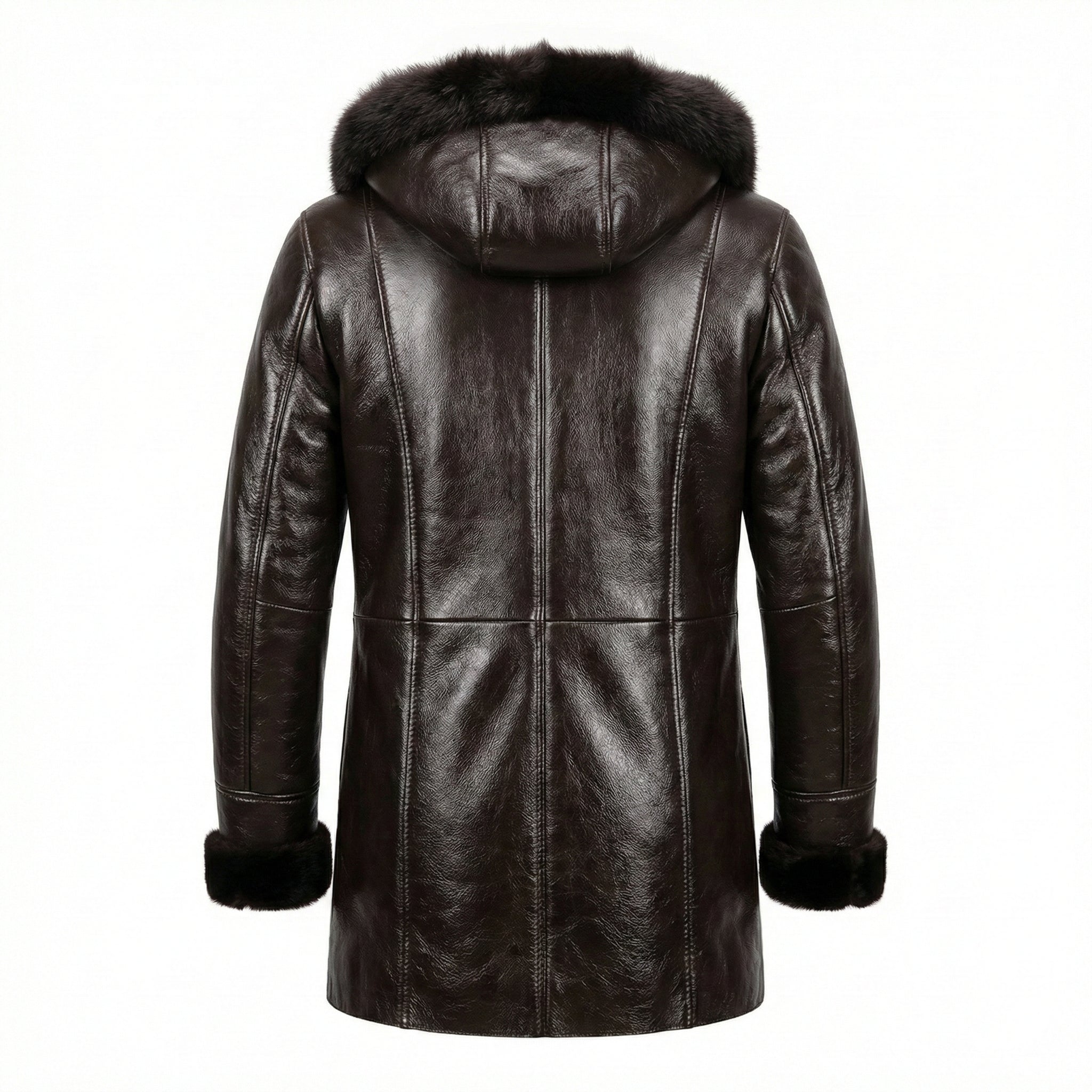 Barya Women's Brown Lambskin / Crystal Fox Hooded Shearling