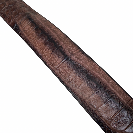 Los Altos Burnt Brown Crocodile Belt