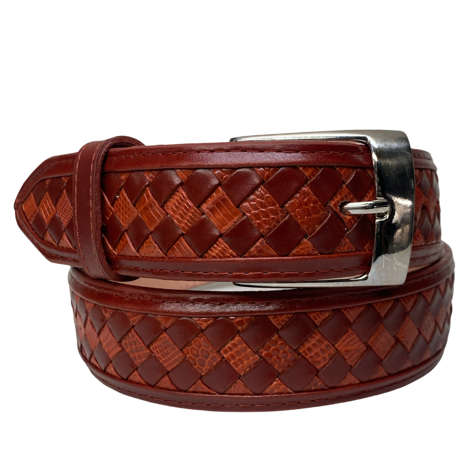 Los Altos Leather & Lizard Patchwork Belt
