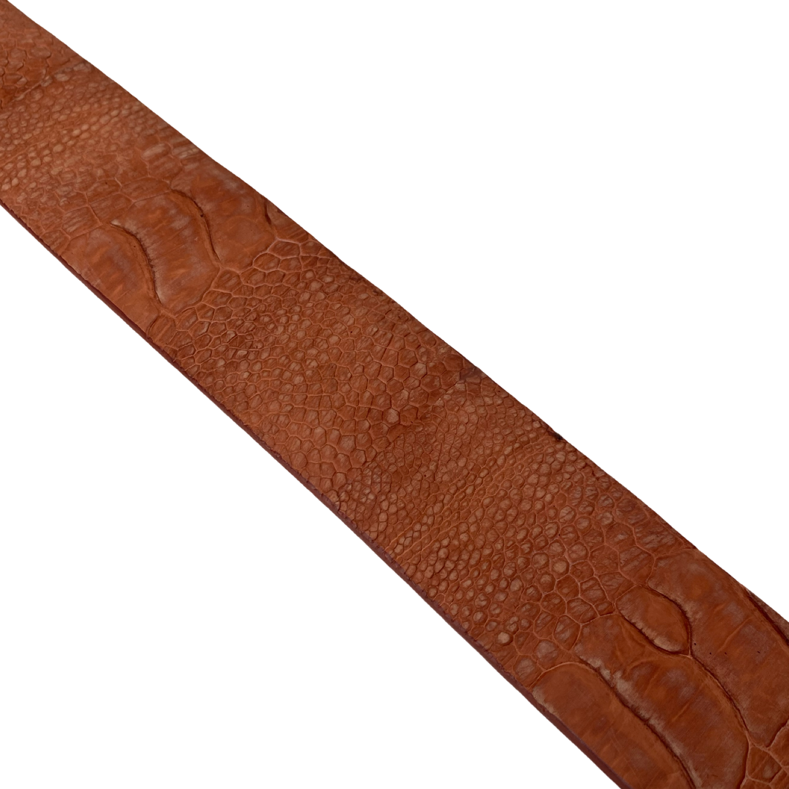 Los Altos Cognac Ostrich Leg Leather Belt