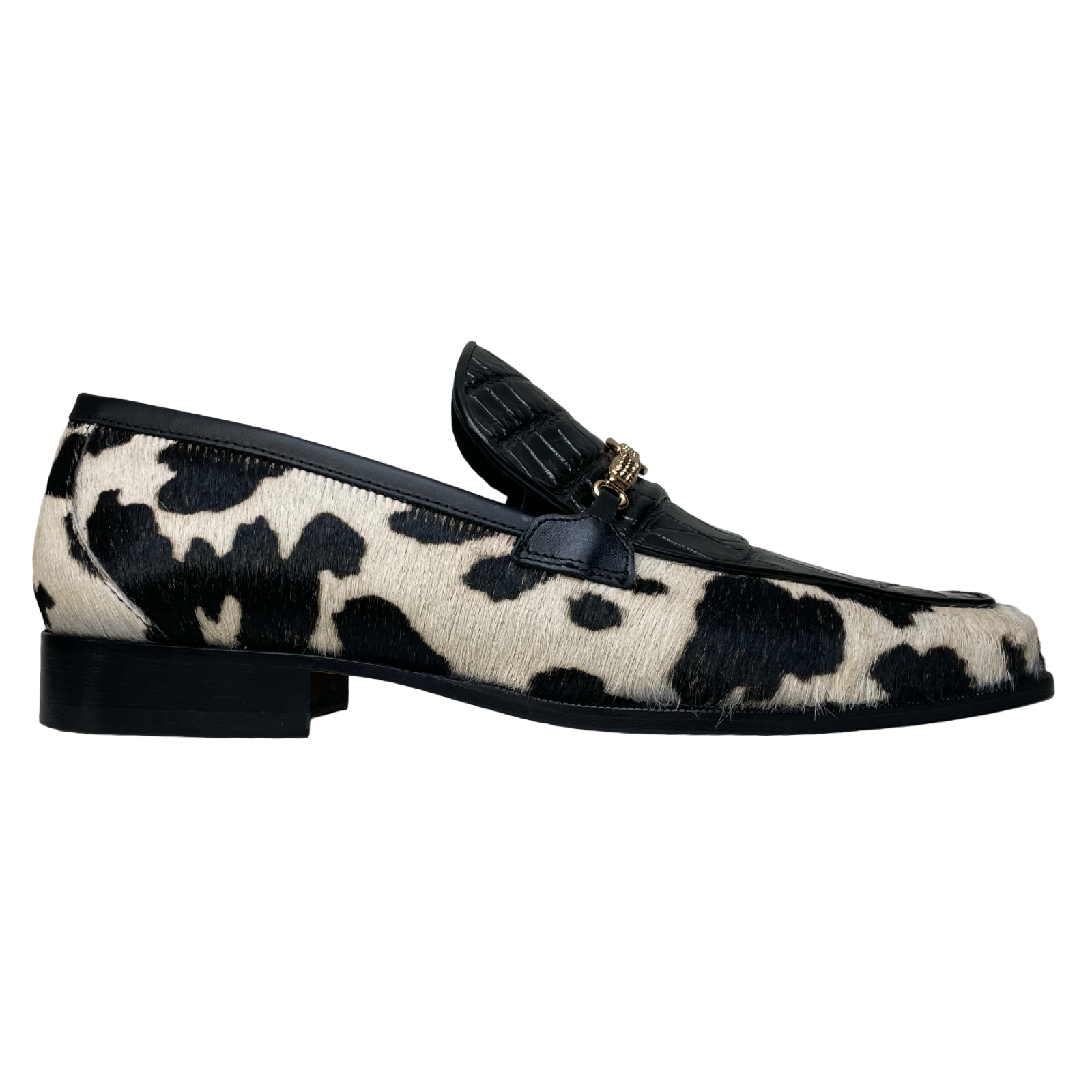 Mauri 4294/5 Alligator & Pony Hair Bit Loafers - Black