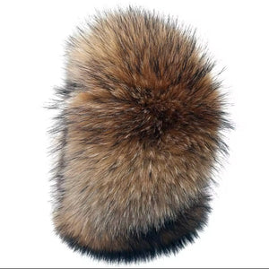 Kashani Red Fox Fur Oversized Lambskin Trapper Hat - Dudes Boutique