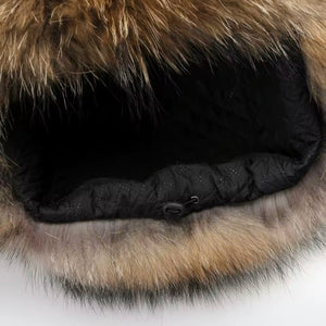 Kashani Red Fox Fur Oversized Lambskin Trapper Hat - Dudes Boutique