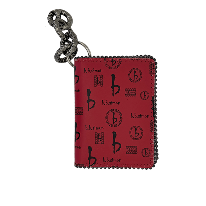 b.b. Simon Chain Wallet- bb Pattern Red/ Lt.Siam - Dudes Boutique