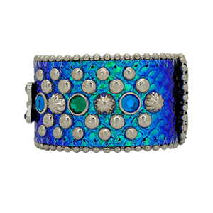 b.b. Simon Trojan Cuff Iridescent Blue Python Bracelet - Dudes Boutique